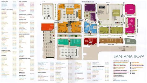 santana row store map.